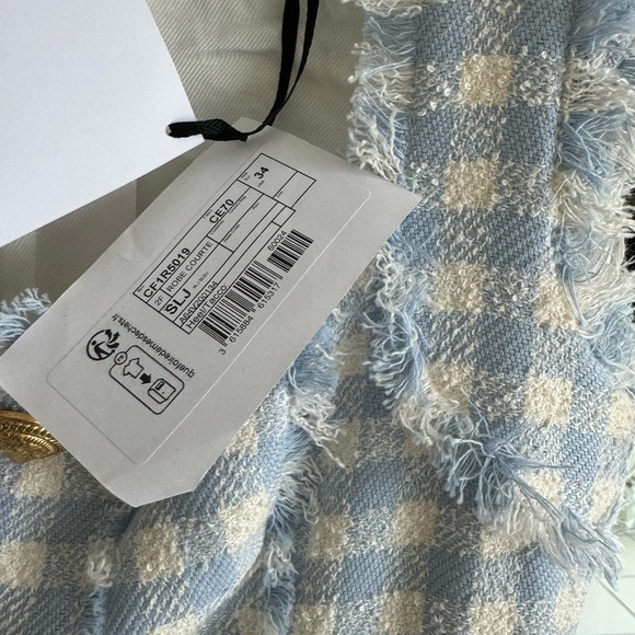 Balmain blue and white Vichy Tweed Gingham Minidress - Picture 4 of 4